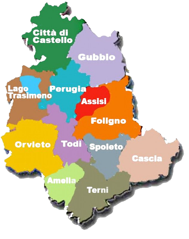 Zone in Umbria servite da SCS di Simone Fioretti per sabbiature e trattamenti antitarlo